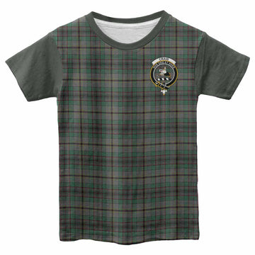 Craig Tartan Accent Kid T-shirt with Family Crest