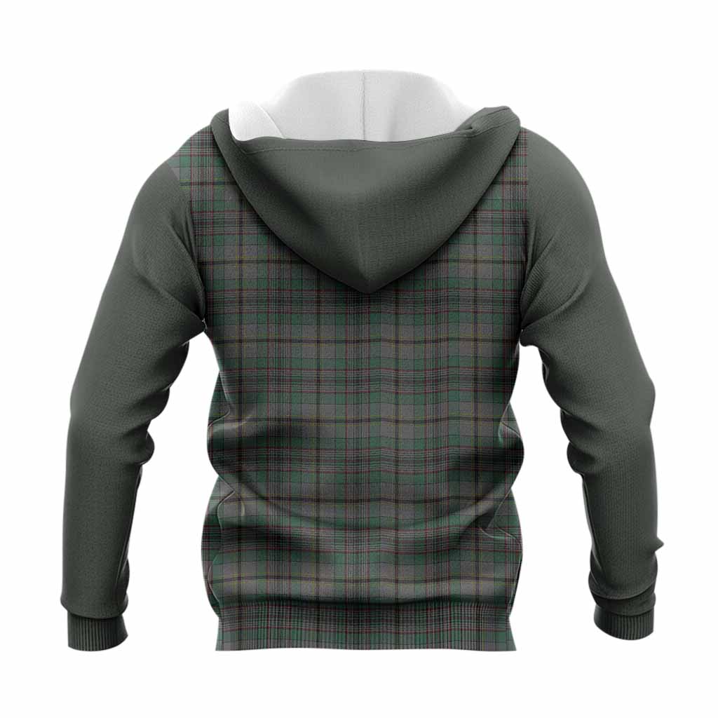 Craig Tartan Accent Knitted Hoodie with Family Crest