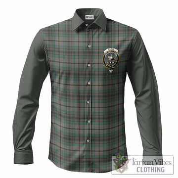 Craig Tartan Accent Long Sleeve Button Shirts with Family Crest