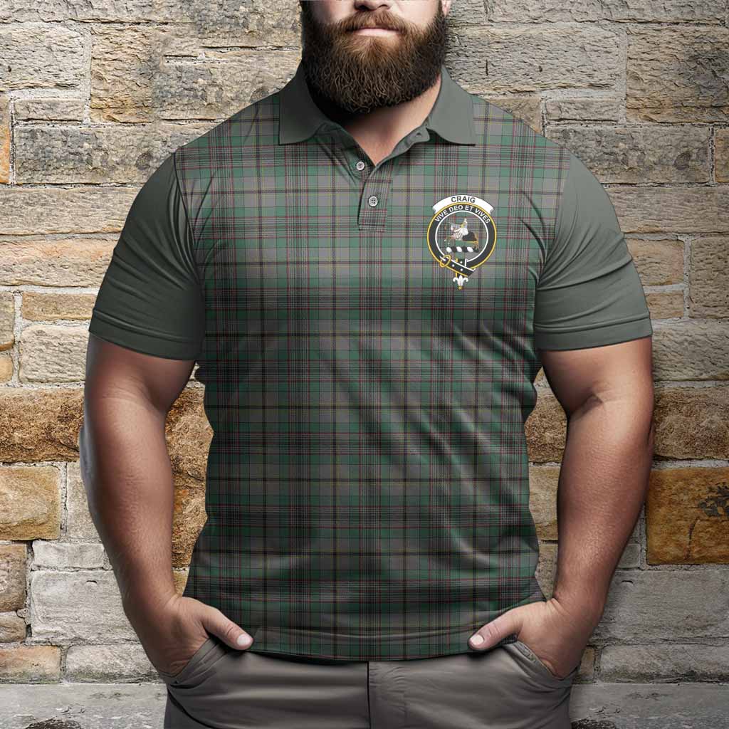 Craig Tartan Accent Polo Shirt with Family Crest