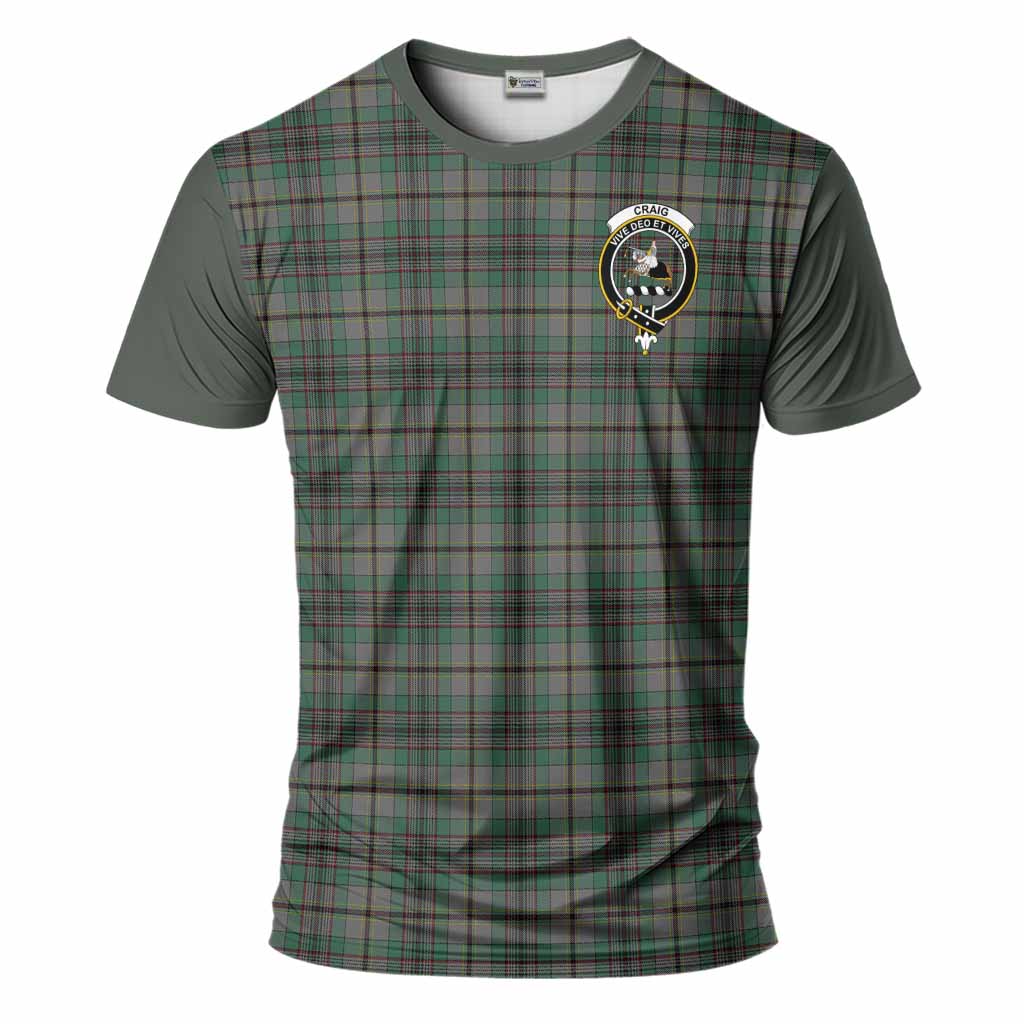 Craig Tartan Accent T-Shirt with Family Crest