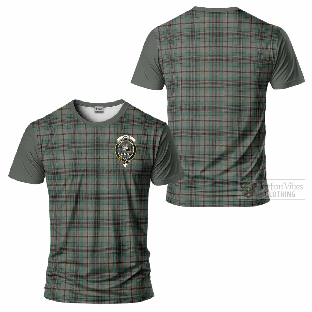 Craig Tartan Accent T-Shirt with Family Crest