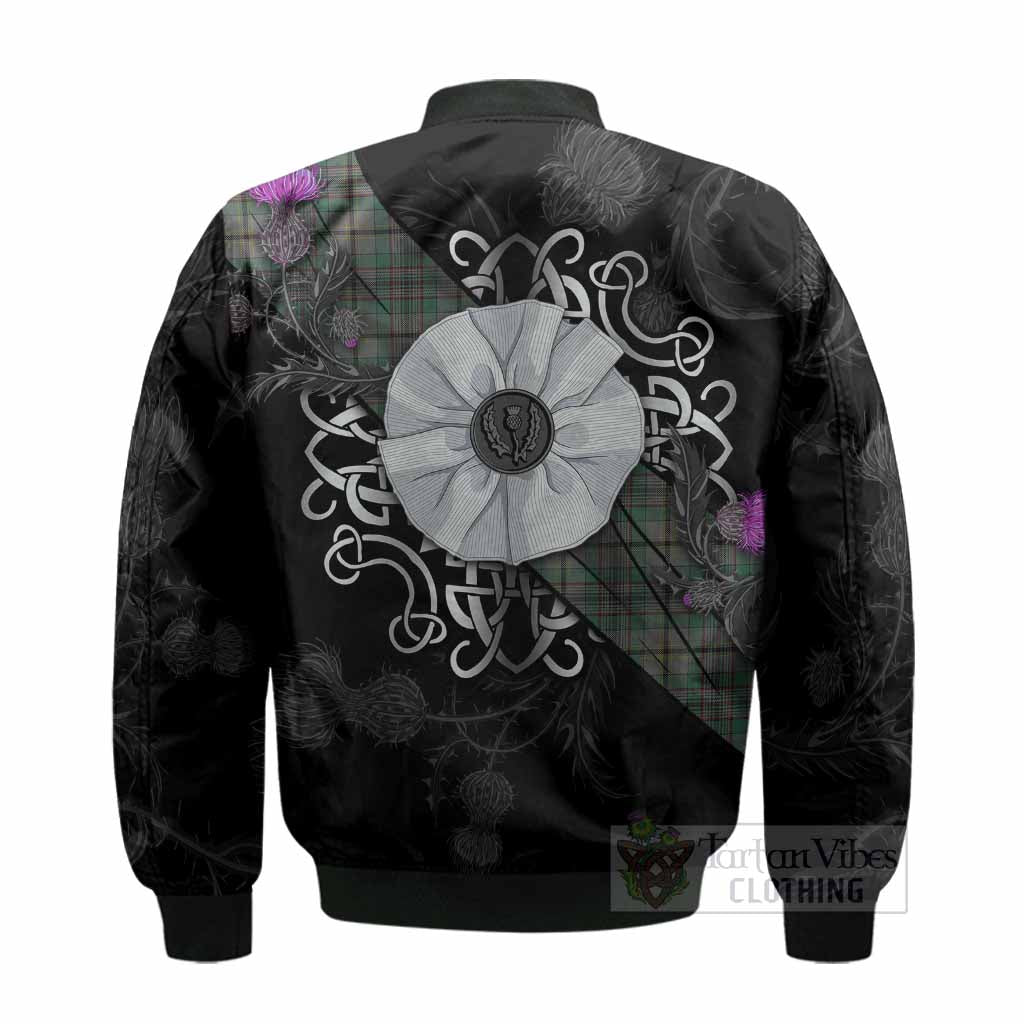 Craig Tartan Bomber Jacket Jacobite White Rose - Tartan Vibes Clothing