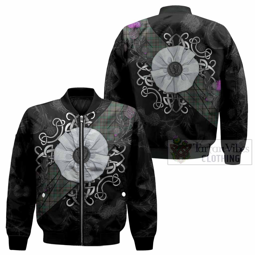 Craig Tartan Bomber Jacket Jacobite White Rose - Tartan Vibes Clothing