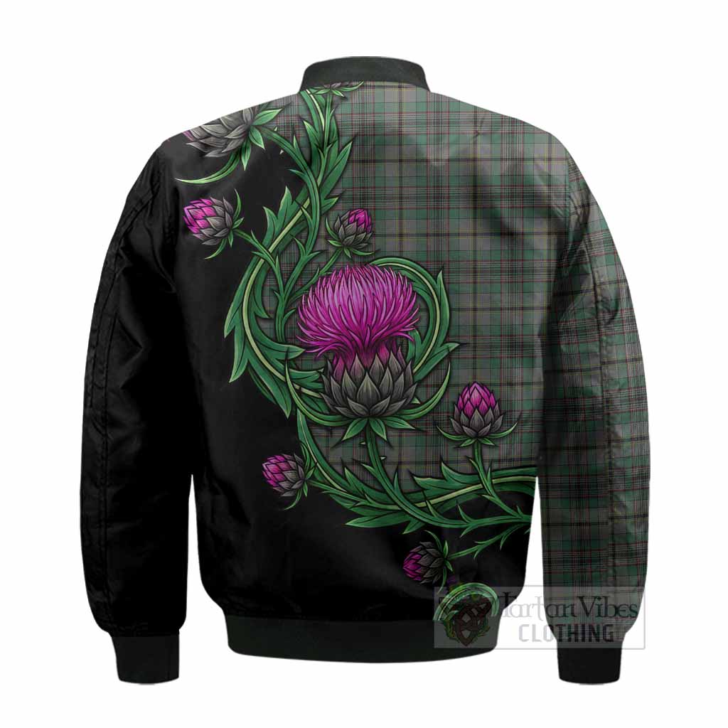 Craig Tartan Bomber Jacket Resilient Scottish Thistle - Tartan Vibes Clothing