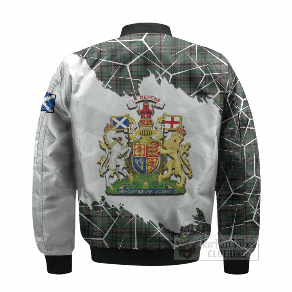 Craig Tartan Bomber Jacket with Family Crest and Lion Rampant Grunge Style