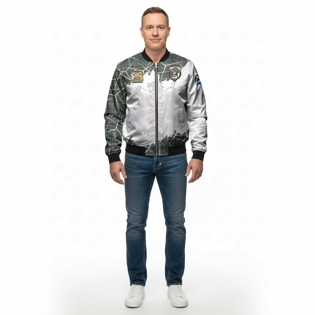 Craig Tartan Bomber Jacket with Family Crest and Lion Rampant Grunge Style