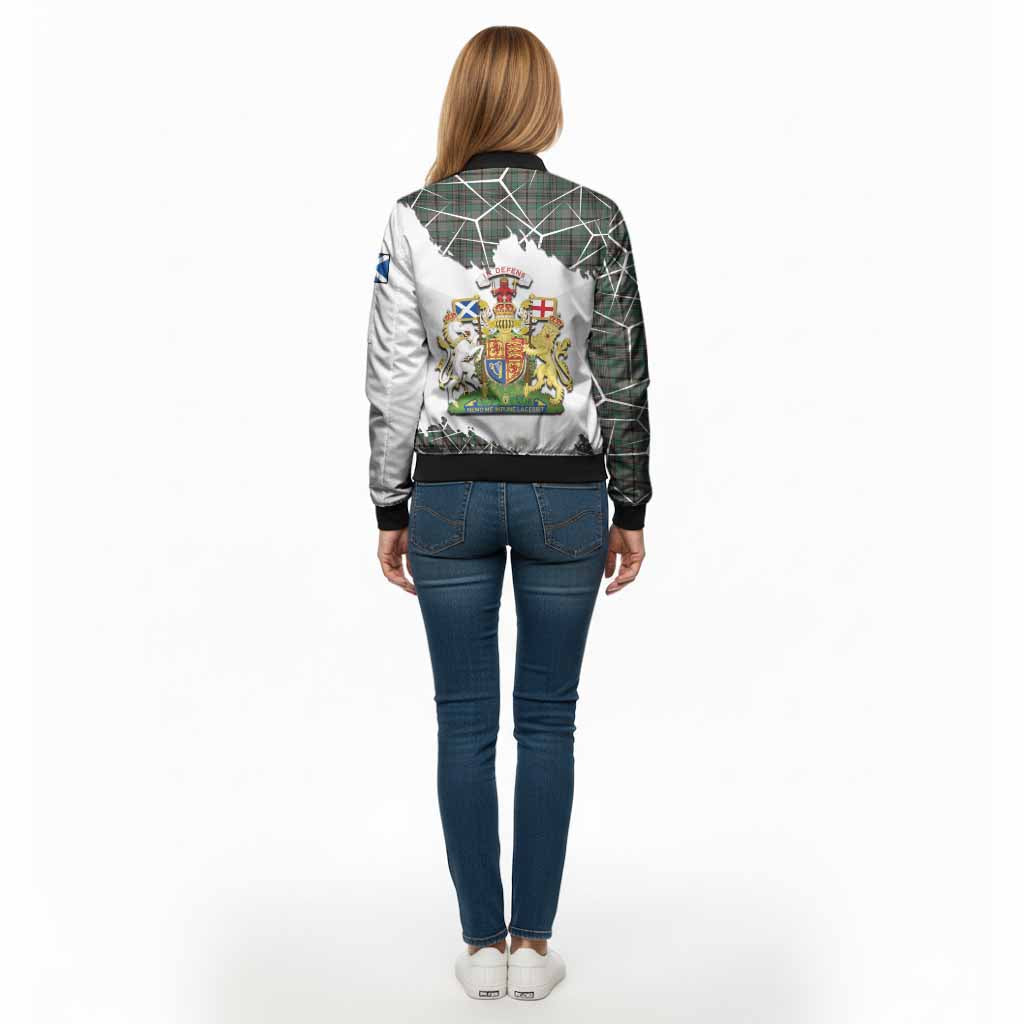 Craig Tartan Bomber Jacket with Family Crest and Lion Rampant Grunge Style