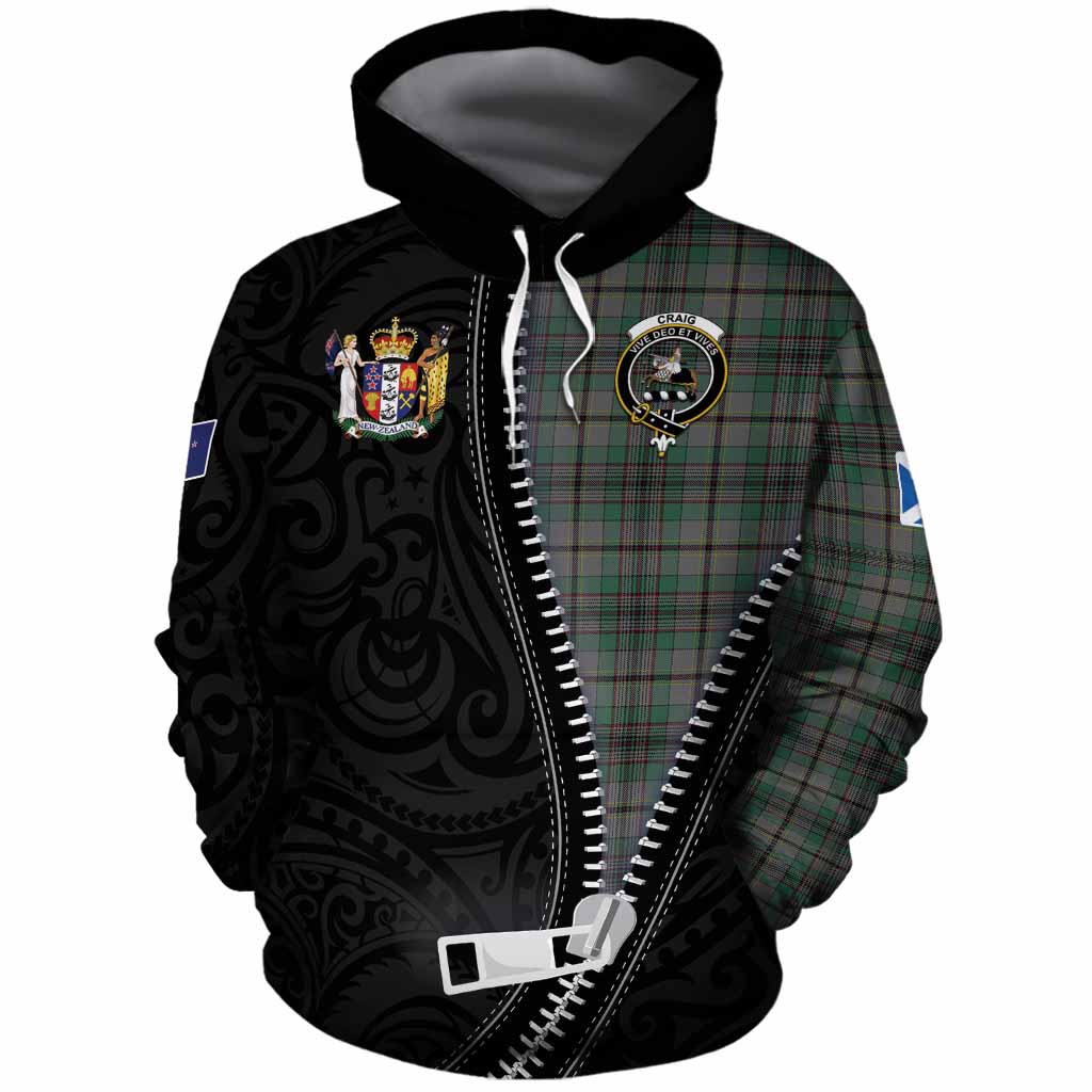 Craig Tartan Cotton Hoodie New Zealand Pattern Unique Zipper Stylized