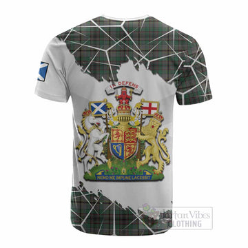 Craig Tartan Cotton T-shirt with Family Crest and Lion Rampant Grunge Style