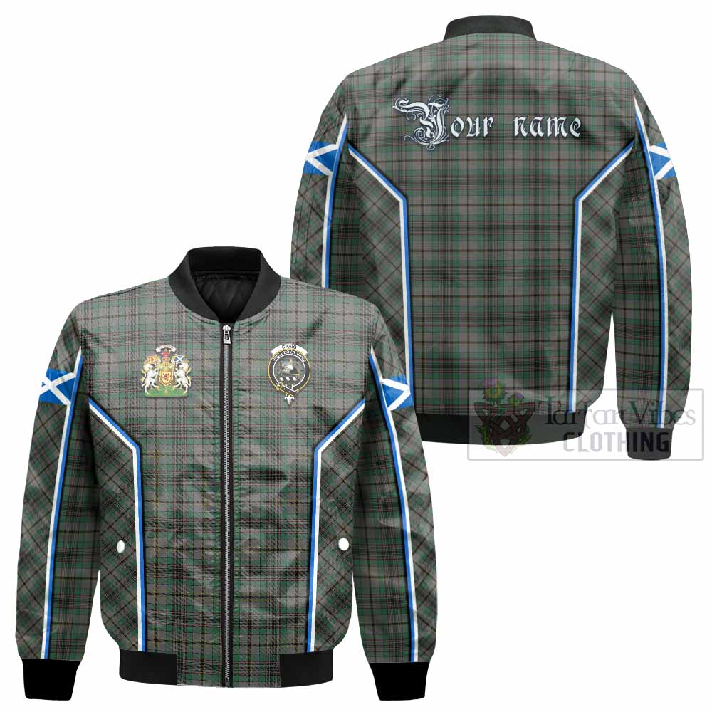Craig Tartan Crest Bomber Jacket Scotland Coat of Arm Flag Style - Tartan Vibes Clothing