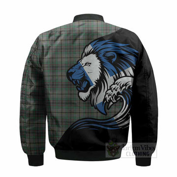 Craig Tartan Crest Bomber Jacket Scottish Golden Lions Wave Flow