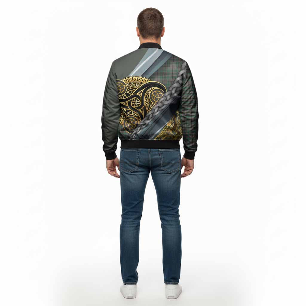 Craig Tartan Crest Bomber Jacket Scottish Triskele Celtic