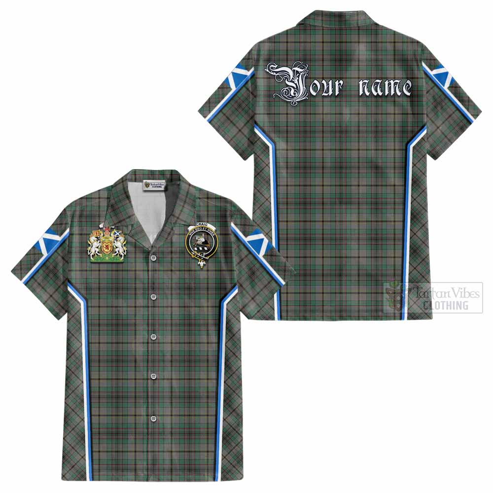 Craig Tartan Crest Cotton Hawaiian Shirt Scotland Coat of Arm Flag Style - Tartan Vibes Clothing