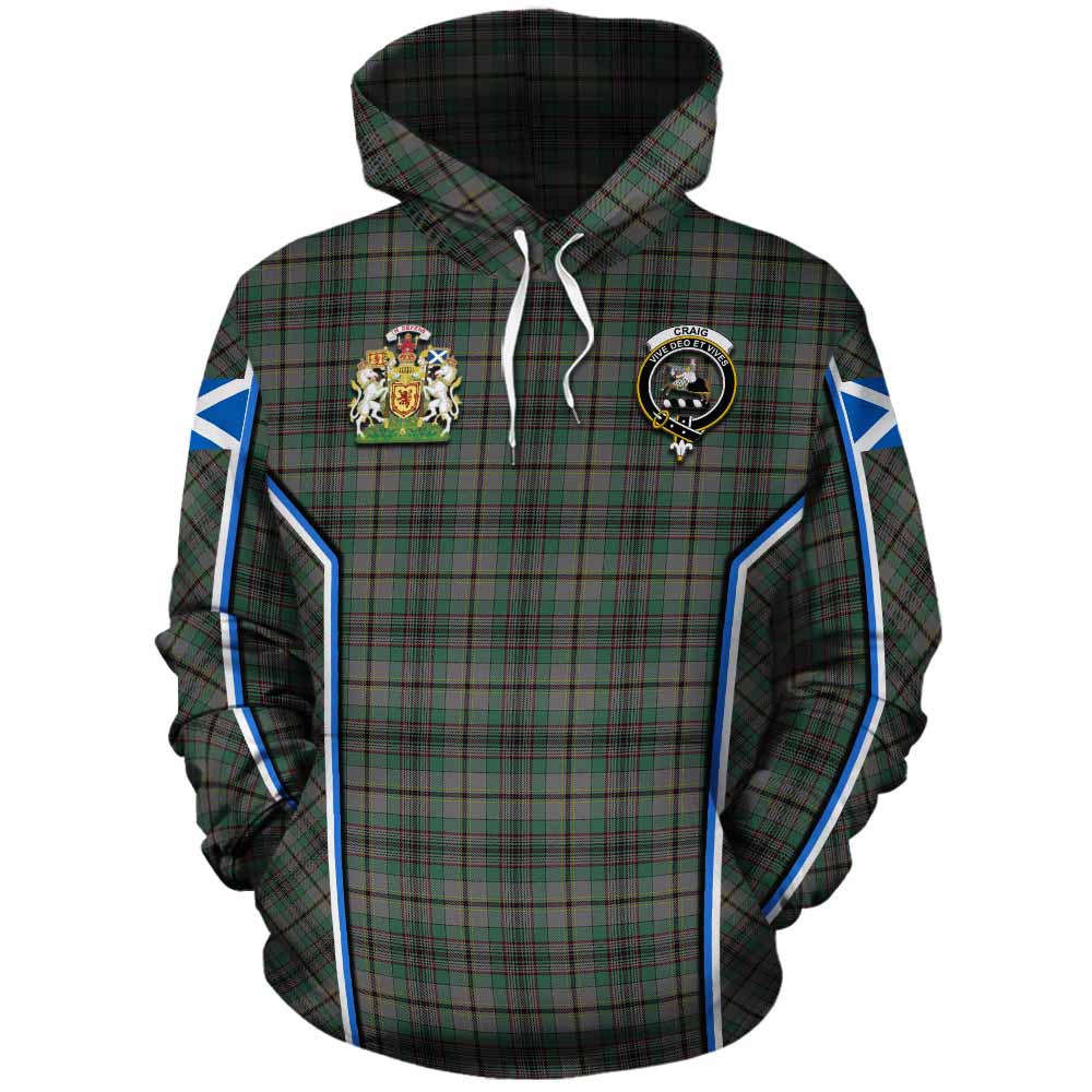 Craig Tartan Crest Cotton Hoodie Scotland Coat of Arm Flag Style - Tartan Vibes Clothing