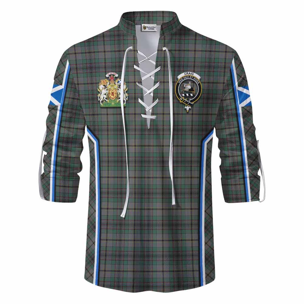 Craig Tartan Crest Ghillie Kilt Shirt Scotland Coat of Arm Flag Style - Tartan Vibes Clothing