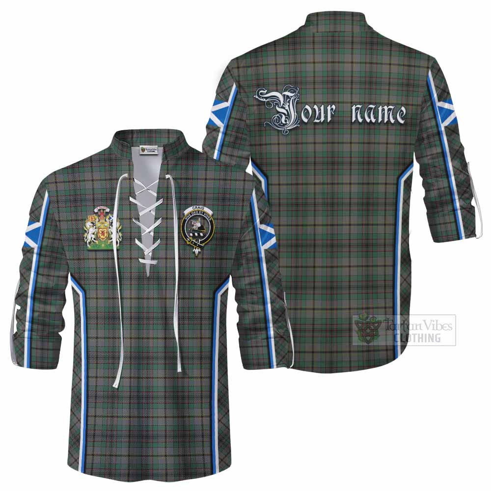 Craig Tartan Crest Ghillie Kilt Shirt Scotland Coat of Arm Flag Style - Tartan Vibes Clothing