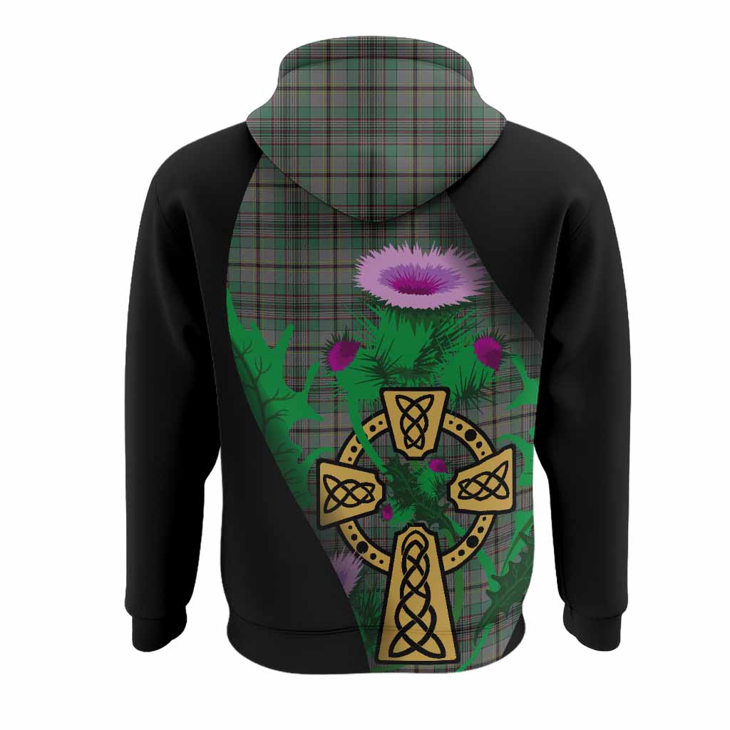 Craig Tartan Crest Hoodie Celtic Cross Thistle Flowers