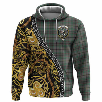 Craig Tartan Crest Hoodie Celtic Knot and Triple Trickle Spiral Symbols