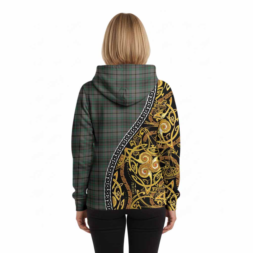 Craig Tartan Crest Hoodie Celtic Knot and Triple Trickle Spiral Symbols