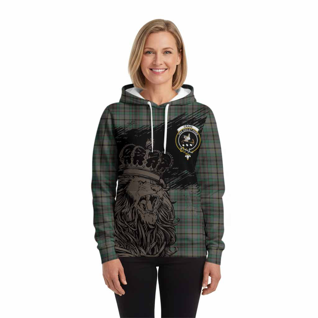 Craig Tartan Crest Hoodie Crowned Lion Heritage Style
