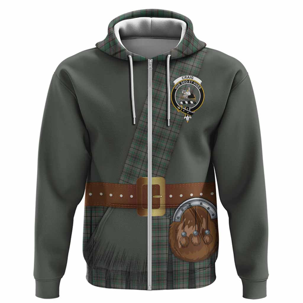 Craig Tartan Crest Hoodie Kilt Costume Style
