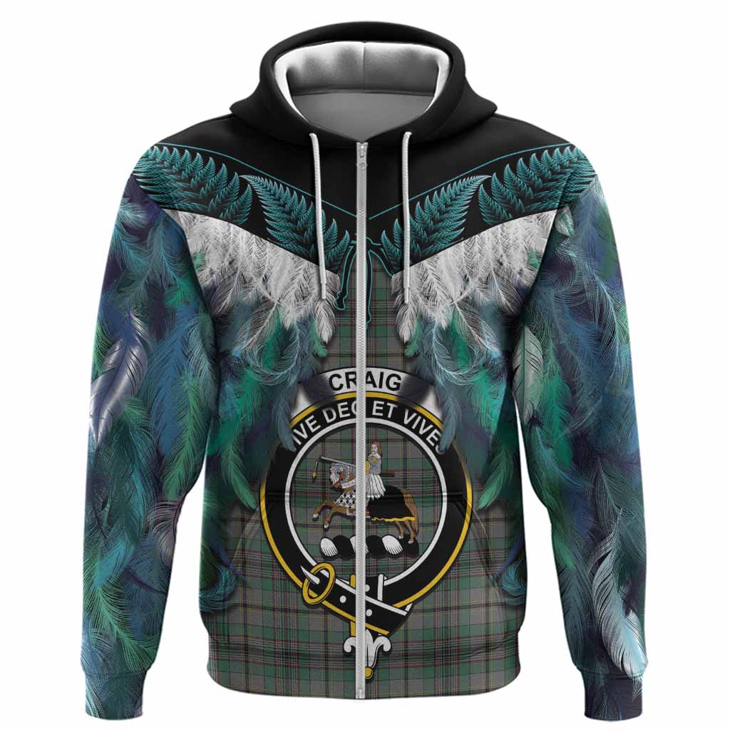 Craig Tartan Crest Hoodie New Zealand Maori Korowai Cloak