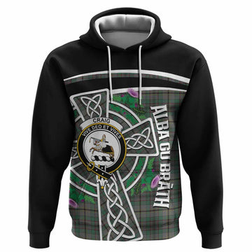 Craig Tartan Crest Hoodie Scottish Thistle Celtic Cross Alba Gu Brath