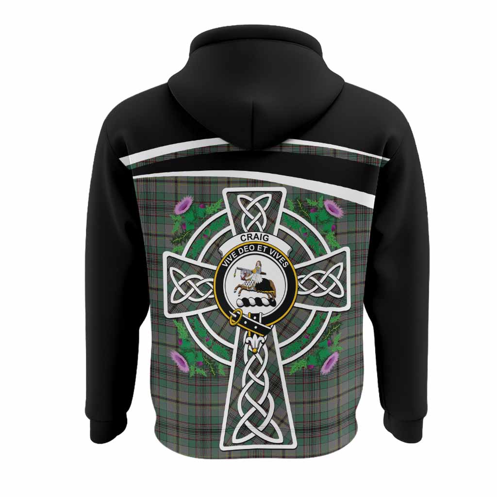 Craig Tartan Crest Hoodie Scottish Thistle Celtic Cross Alba Gu Brath
