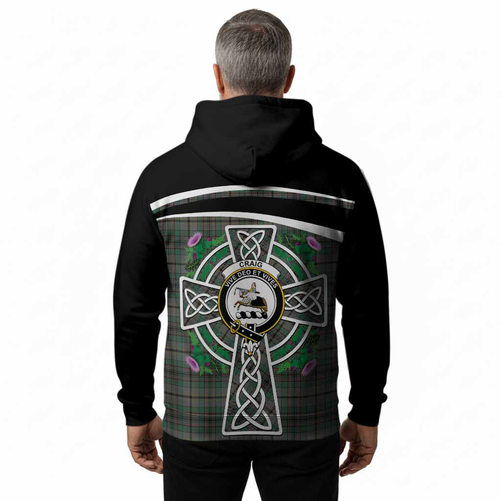 Craig Tartan Crest Hoodie Scottish Thistle Celtic Cross Alba Gu Brath