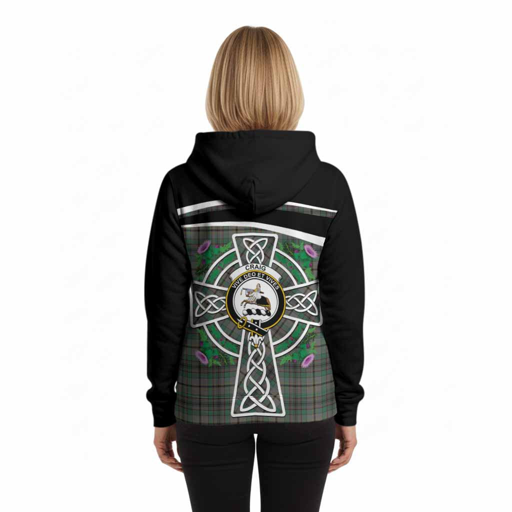 Craig Tartan Crest Hoodie Scottish Thistle Celtic Cross Alba Gu Brath