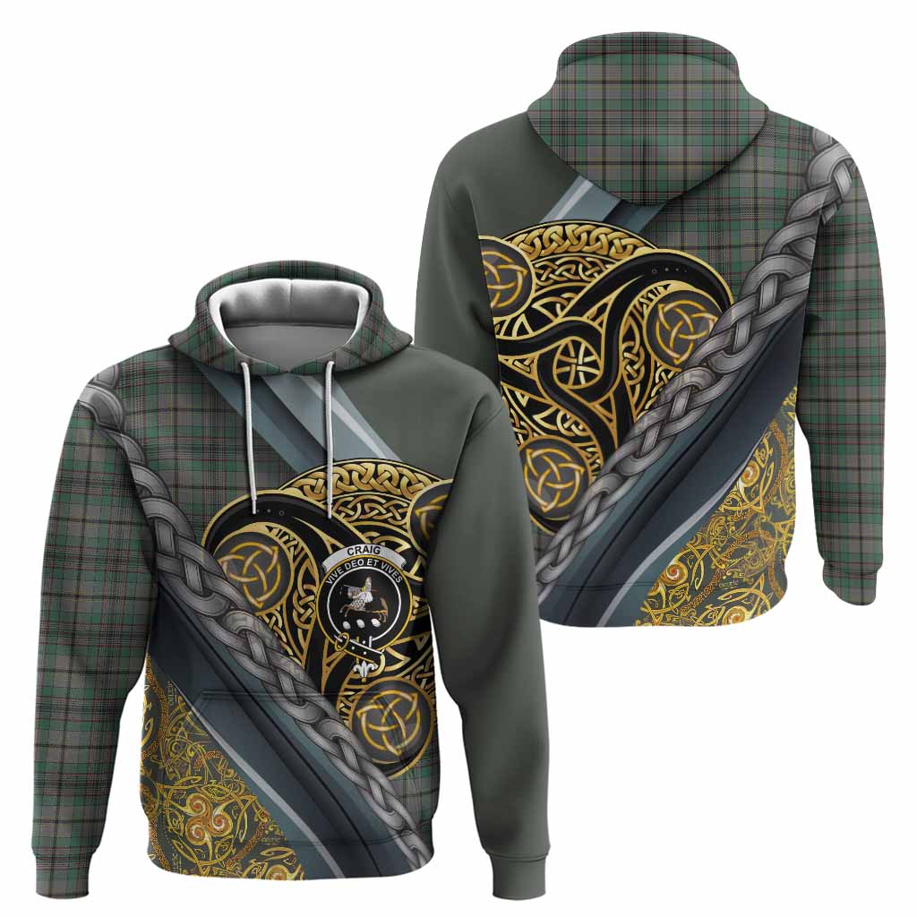Craig Tartan Crest Hoodie Scottish Triskele Celtic