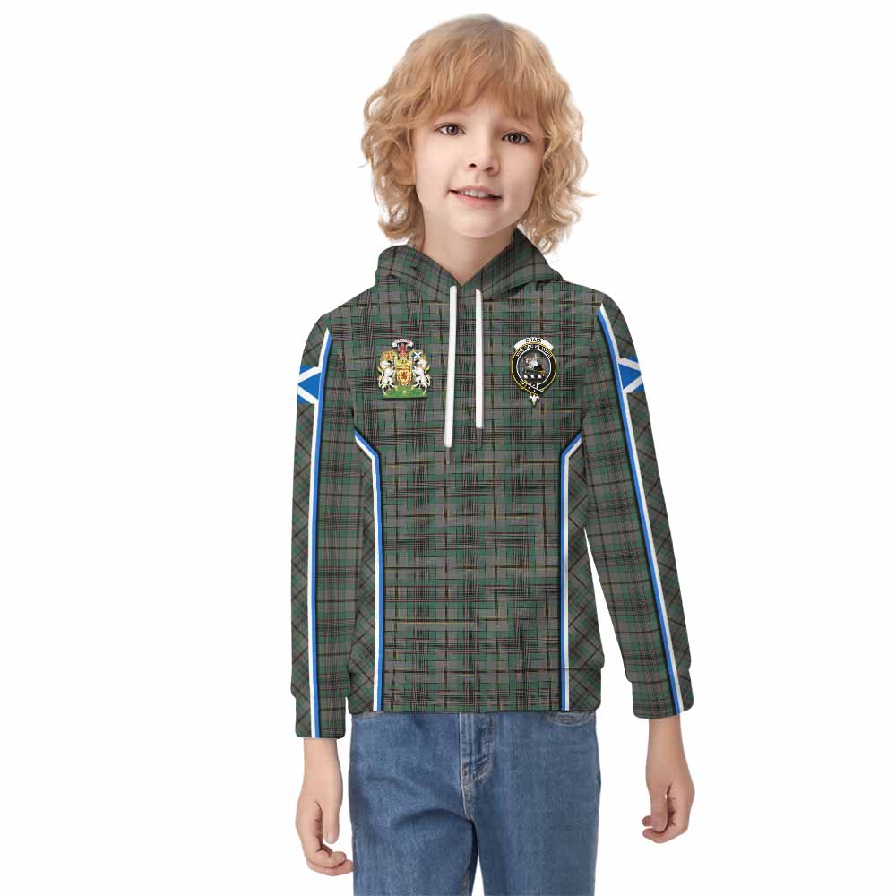 Craig Tartan Crest Kid Hoodie Scotland Coat of Arm Flag Style - Tartan Vibes Clothing