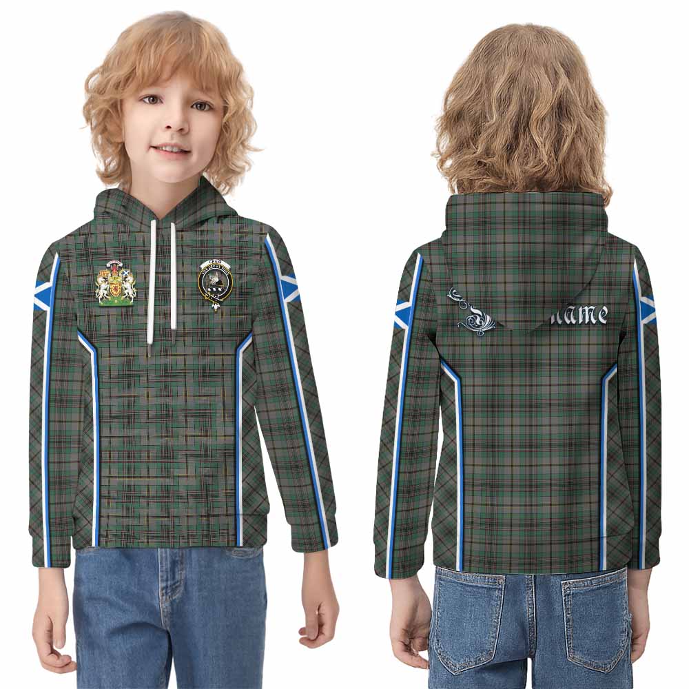 Craig Tartan Crest Kid Hoodie Scotland Coat of Arm Flag Style - Tartan Vibes Clothing