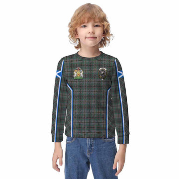 Craig Tartan Crest Kid Knitted Sweatshirt Scotland Coat of Arm Flag Style