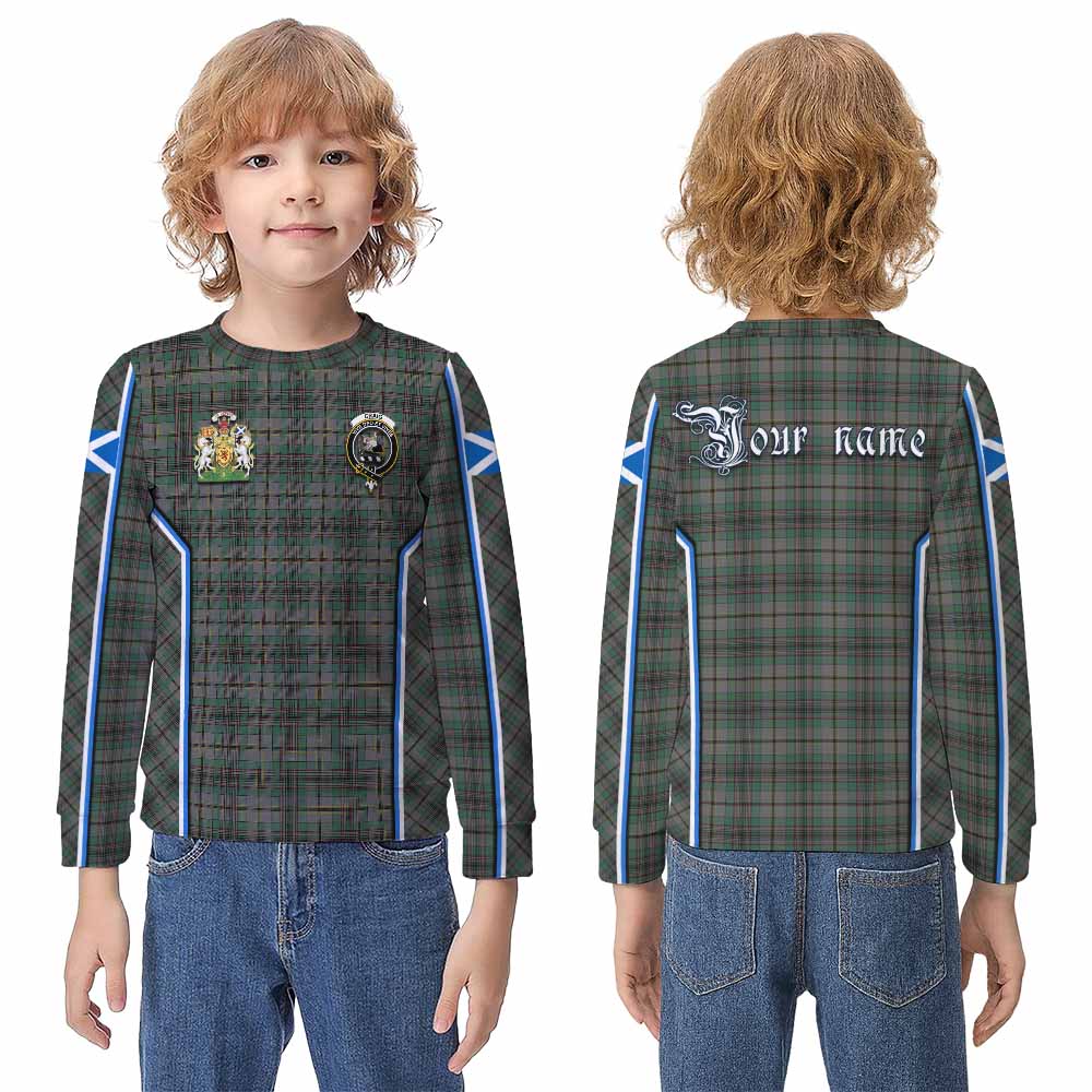 Craig Tartan Crest Kid Knitted Sweatshirt Scotland Coat of Arm Flag Style - Tartan Vibes Clothing