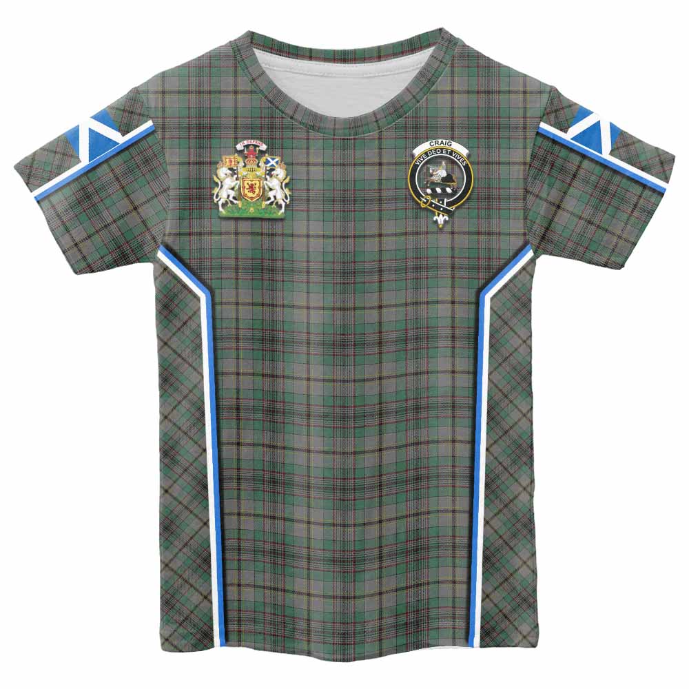 Craig Tartan Crest Kid T-shirt Scotland Coat of Arm Flag Style - Tartan Vibes Clothing