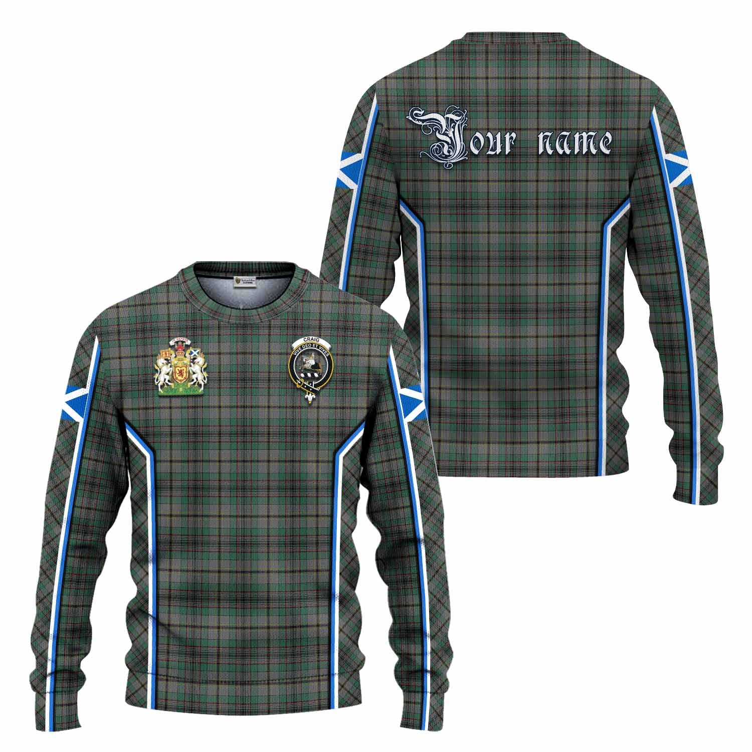 Craig Tartan Crest Knitted Sweater Scotland Coat of Arm Flag Style - Tartan Vibes Clothing