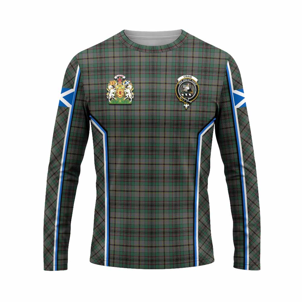 Craig Tartan Crest Long Sleeve T-Shirt Scotland Coat of Arm Flag Style - Tartan Vibes Clothing