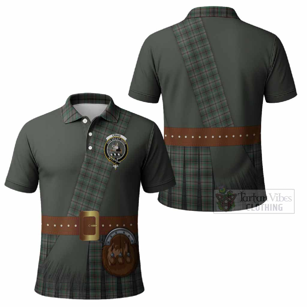 Craig Tartan Crest Polo Shirt Kilt Costume Style