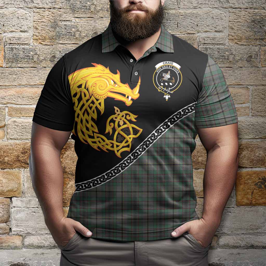 Craig Tartan Crest Polo Shirt Legendary Dragon Knot Half Style