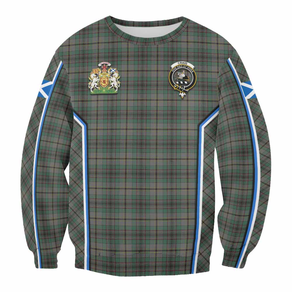 Craig Tartan Crest Sweatshirt Scotland Coat of Arm Flag Style - Tartan Vibes Clothing