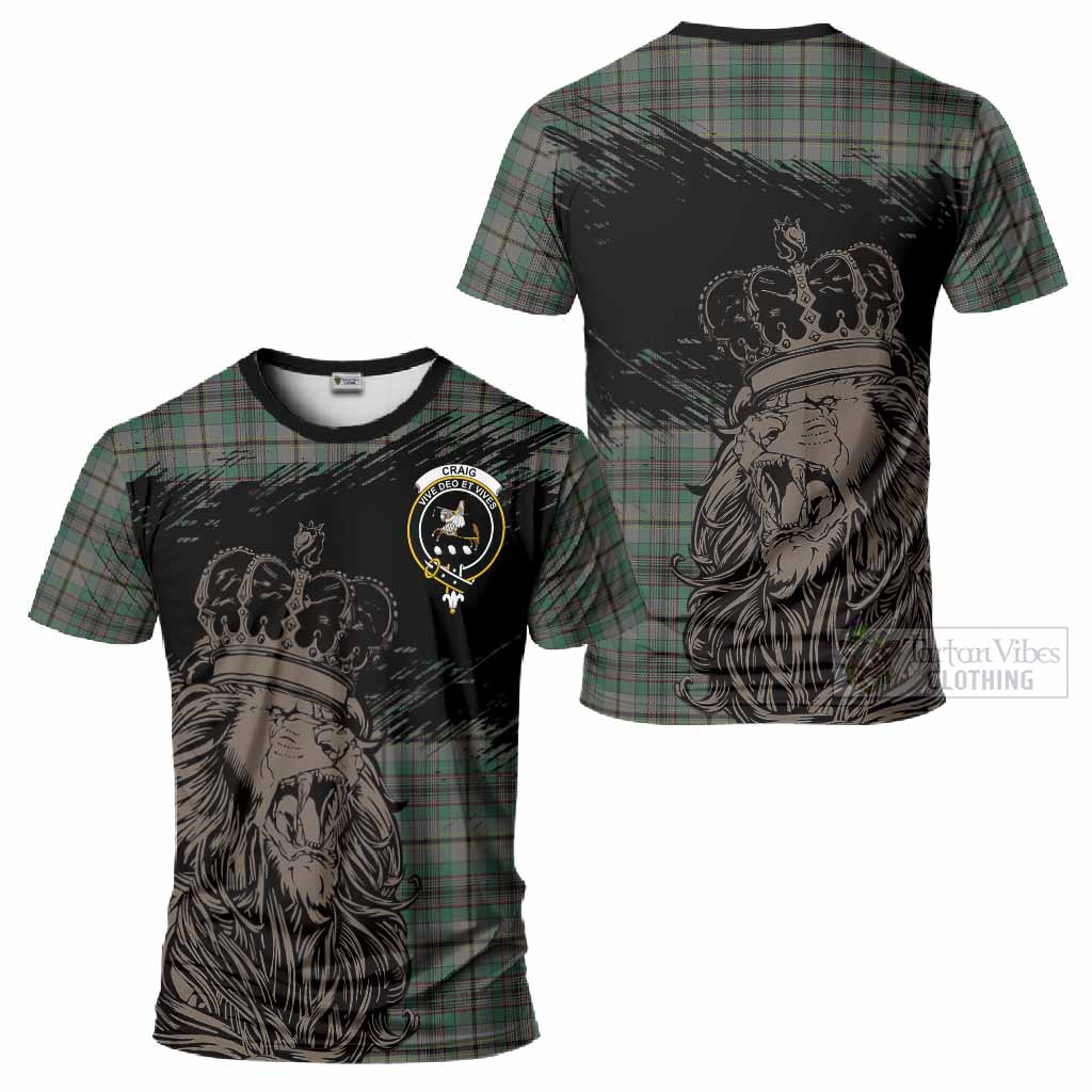 Craig Tartan Crest T-Shirt Crowned Lion Heritage Style