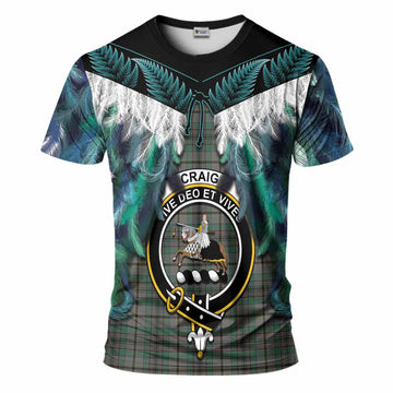 Craig Tartan Crest T-Shirt New Zealand Maori Korowai Cloak
