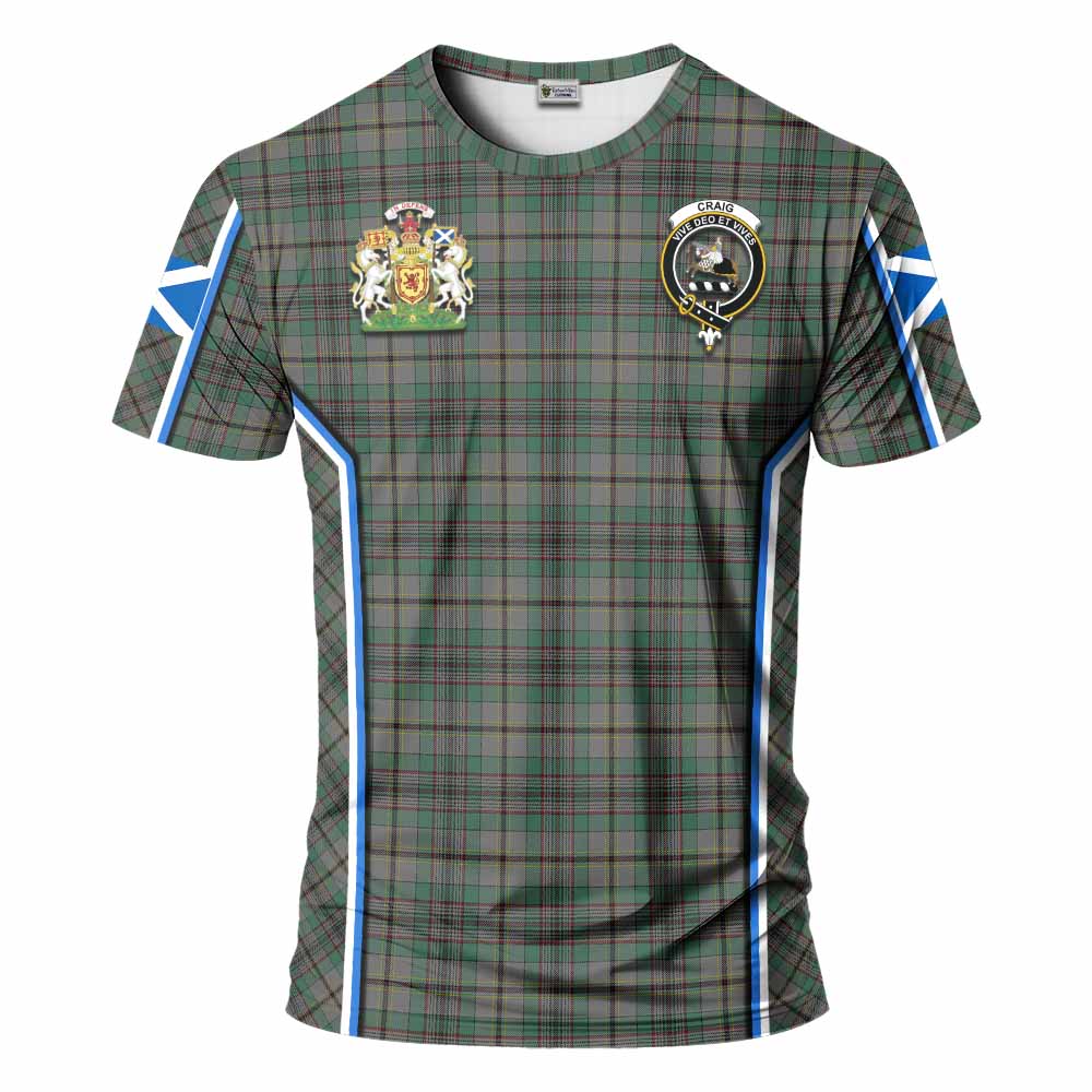 Craig Tartan Crest T-shirt Scotland Coat of Arm Flag Style - Tartan Vibes Clothing