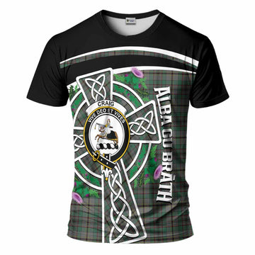 Craig Tartan Crest T-Shirt Scottish Thistle Celtic Cross Alba Gu Brath