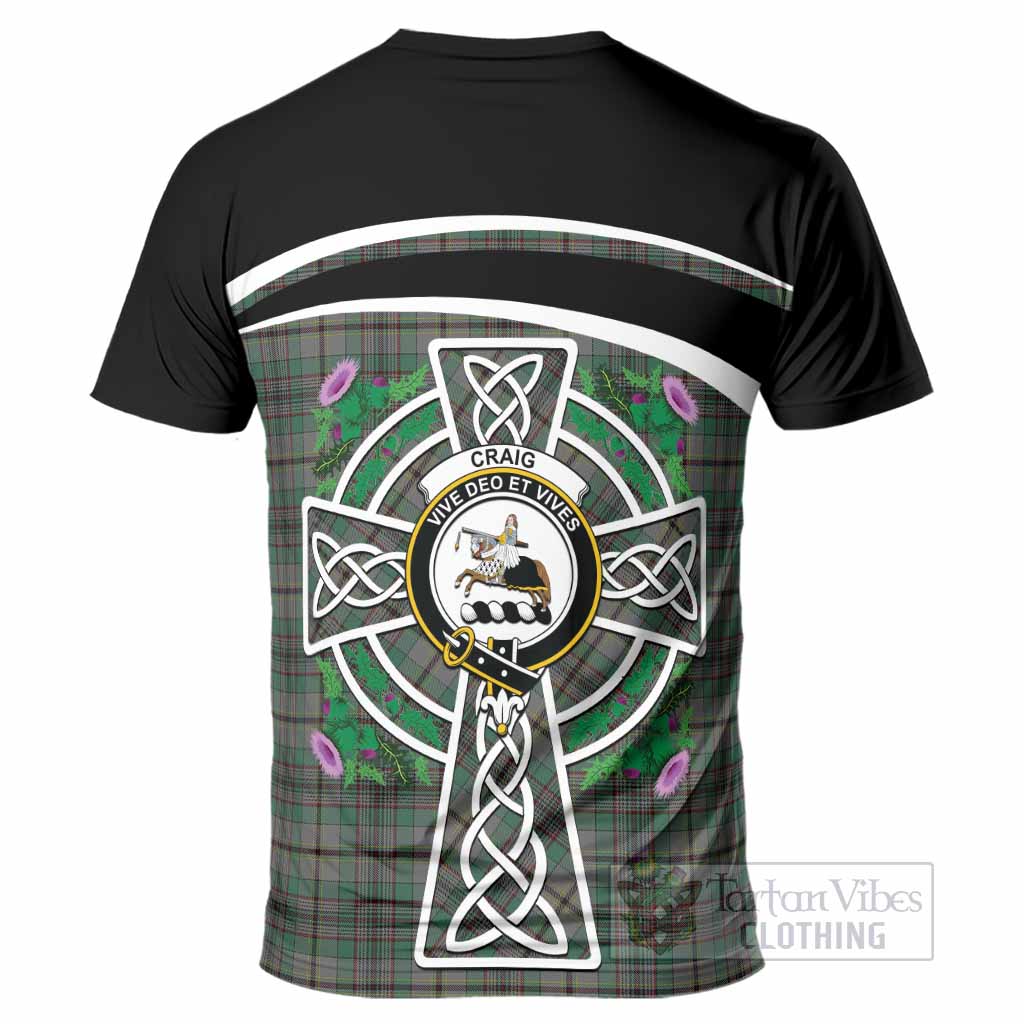 Craig Tartan Crest T-Shirt Scottish Thistle Celtic Cross Alba Gu Brath