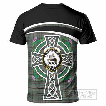 Craig Tartan Crest T-Shirt Scottish Thistle Celtic Cross Alba Gu Brath