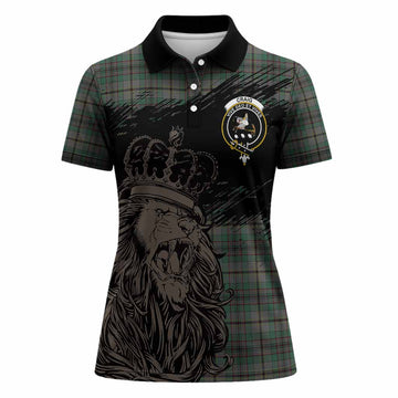 Craig Tartan Crest Women Polo Shirt Crowned Lion Heritage Style