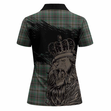 Craig Tartan Crest Women Polo Shirt Crowned Lion Heritage Style